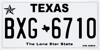 TX license plate BXG6710