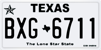 TX license plate BXG6711