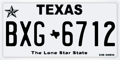TX license plate BXG6712