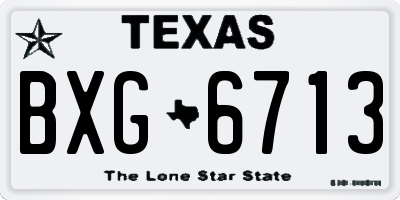TX license plate BXG6713