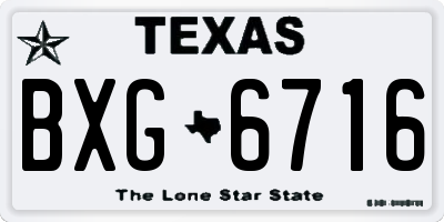 TX license plate BXG6716
