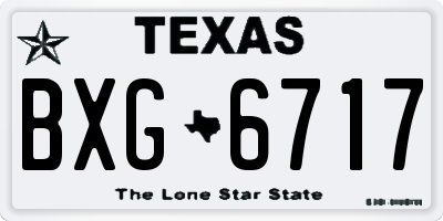 TX license plate BXG6717