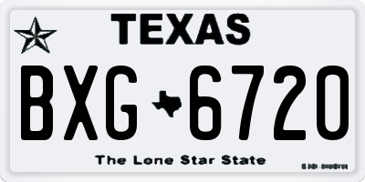 TX license plate BXG6720