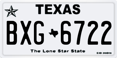 TX license plate BXG6722