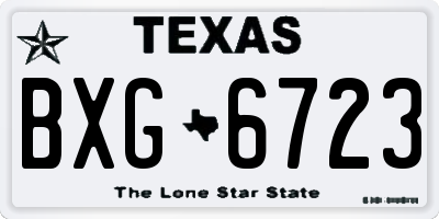 TX license plate BXG6723