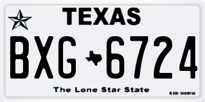 TX license plate BXG6724