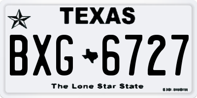 TX license plate BXG6727