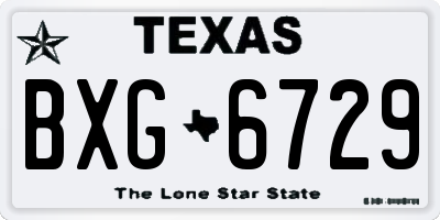 TX license plate BXG6729