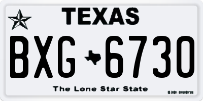 TX license plate BXG6730