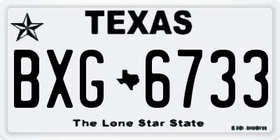 TX license plate BXG6733