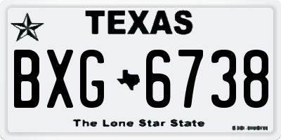 TX license plate BXG6738