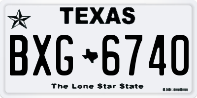 TX license plate BXG6740