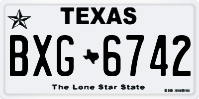 TX license plate BXG6742