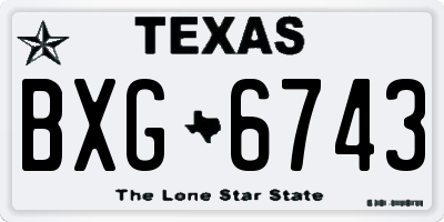 TX license plate BXG6743