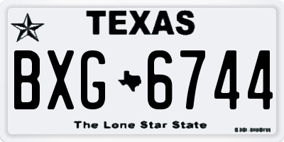 TX license plate BXG6744