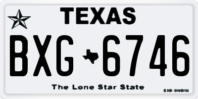 TX license plate BXG6746