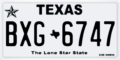 TX license plate BXG6747