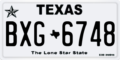 TX license plate BXG6748