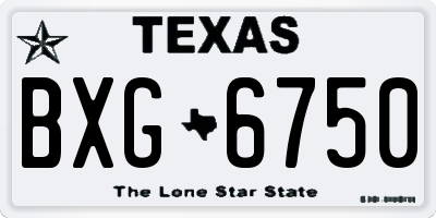 TX license plate BXG6750