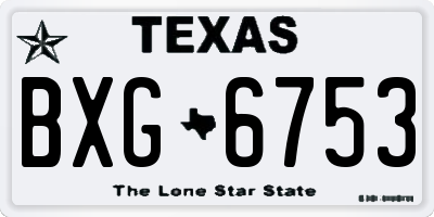 TX license plate BXG6753