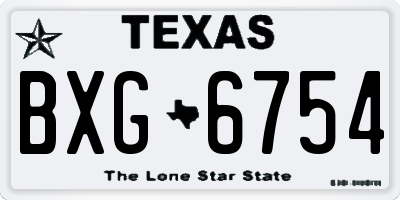 TX license plate BXG6754