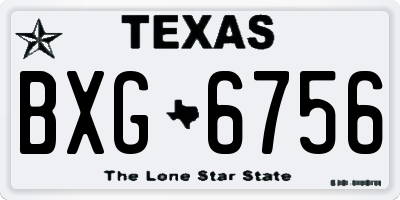 TX license plate BXG6756