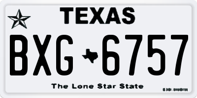 TX license plate BXG6757