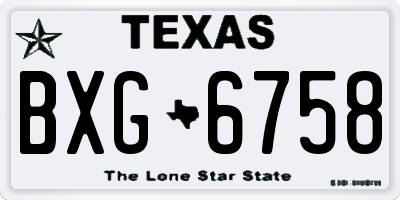 TX license plate BXG6758