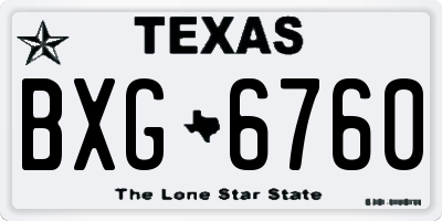 TX license plate BXG6760