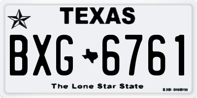 TX license plate BXG6761