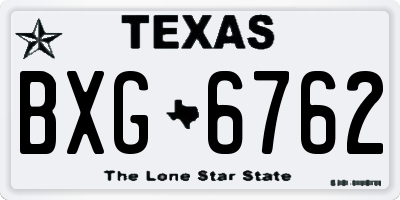 TX license plate BXG6762