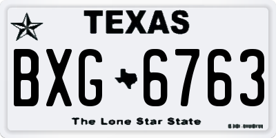 TX license plate BXG6763