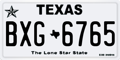 TX license plate BXG6765