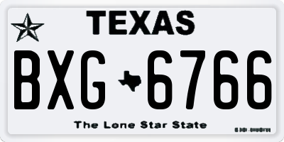 TX license plate BXG6766