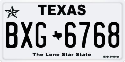 TX license plate BXG6768