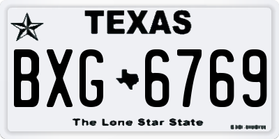 TX license plate BXG6769