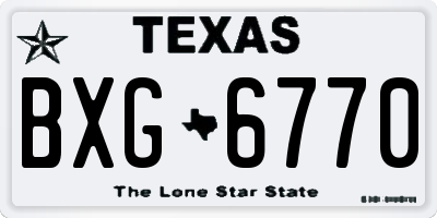 TX license plate BXG6770