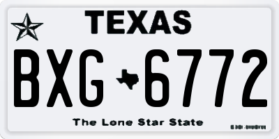 TX license plate BXG6772