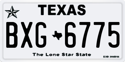 TX license plate BXG6775