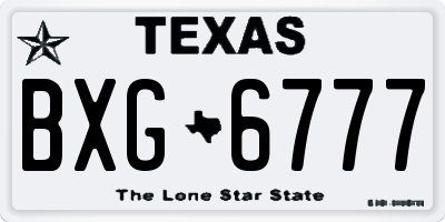 TX license plate BXG6777