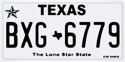 TX license plate BXG6779