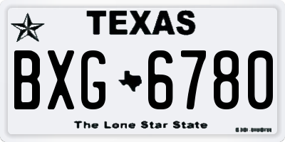 TX license plate BXG6780
