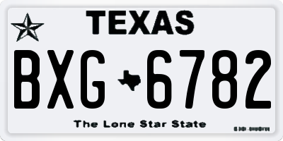 TX license plate BXG6782