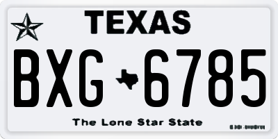 TX license plate BXG6785