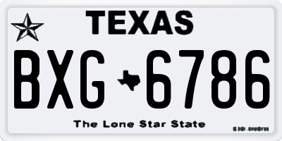 TX license plate BXG6786
