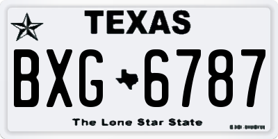 TX license plate BXG6787