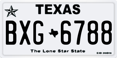 TX license plate BXG6788