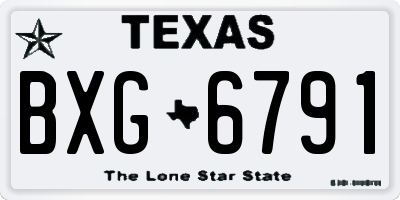 TX license plate BXG6791