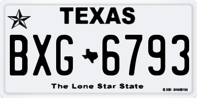TX license plate BXG6793