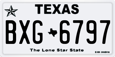 TX license plate BXG6797